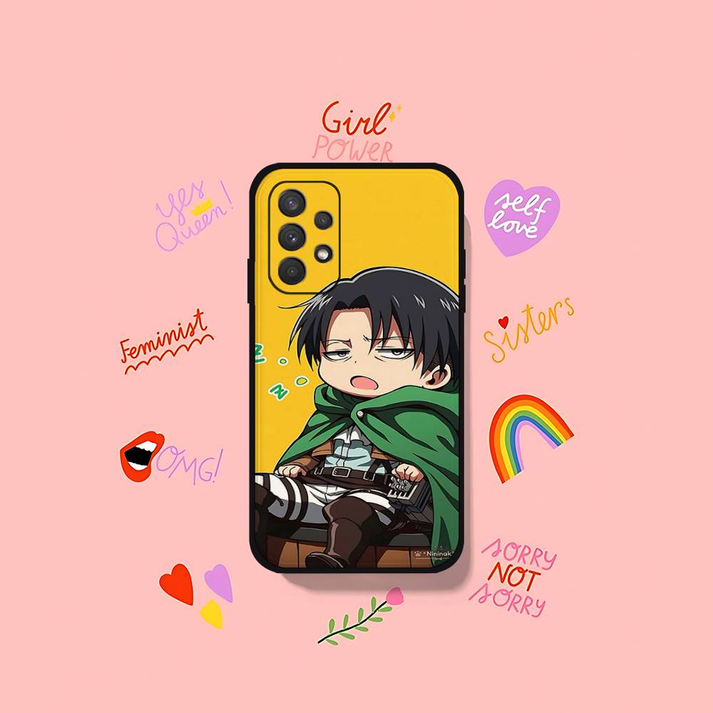 L-Levi Ackerman Attack On Titan-S Phone Case For Samsung Galaxy S25 S24 S23 S22 S21 FE Plus Ultra A13 A20 A32 A70 Black Cover