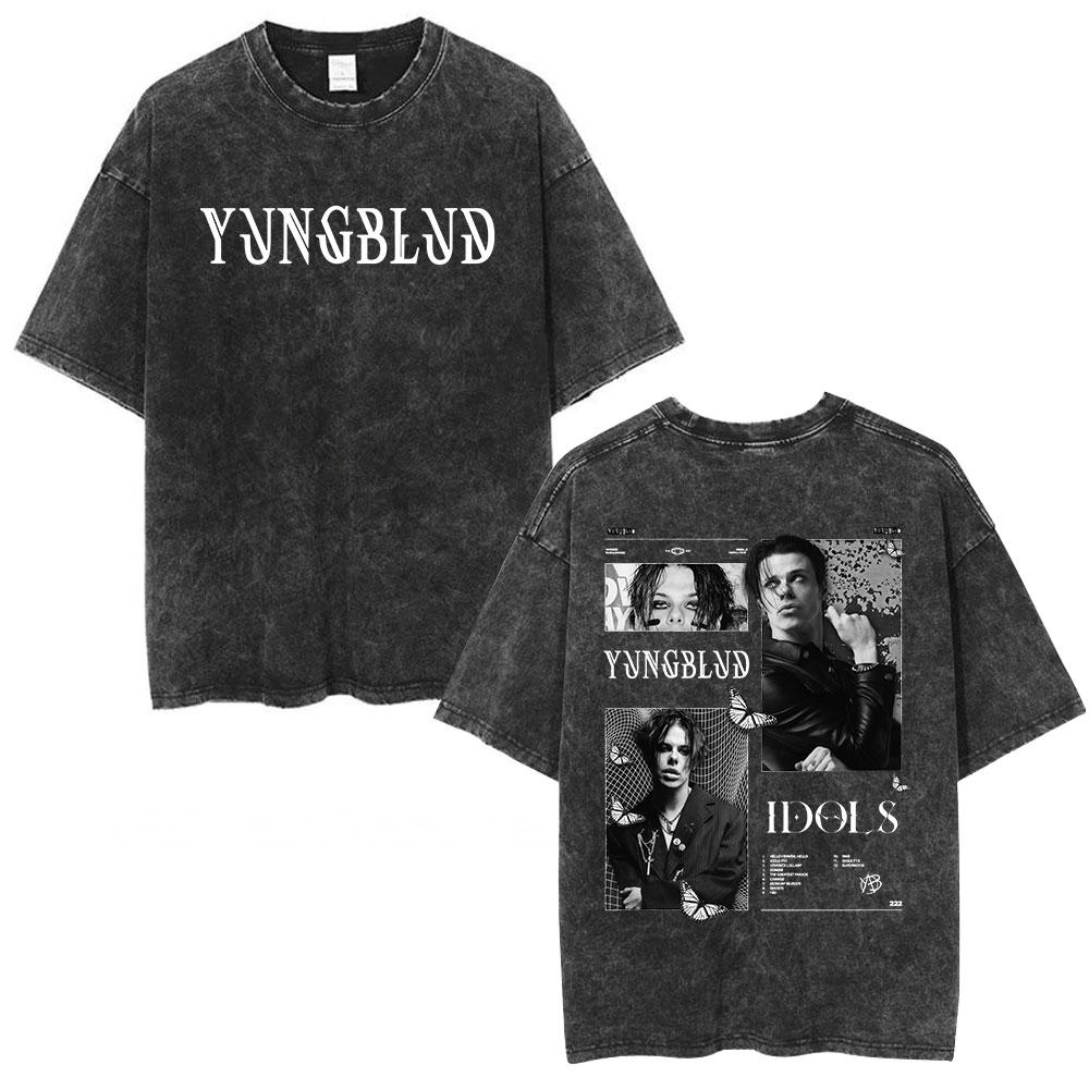 Yungblud IDOLS Album Tour  T Shirts Men Women Clothing Washed Vintage Short Sleeve Tshirts Oversized Casual Cotton Tshirt