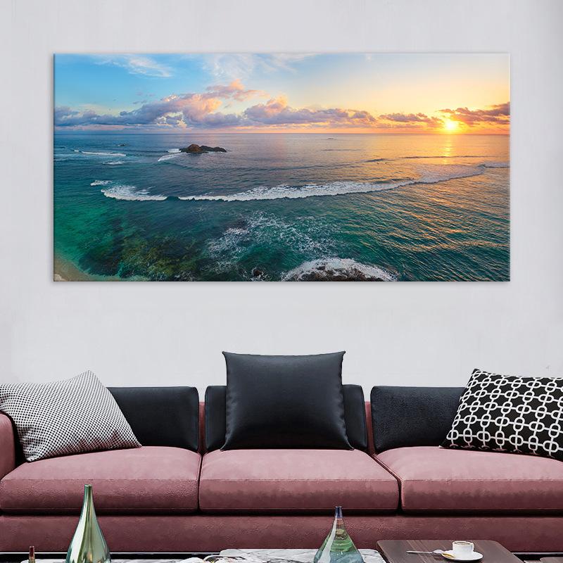Морской восход пейзаж, декоративная картина на холсте, домашняя гостиная, декоративная картина, безрамное ядро