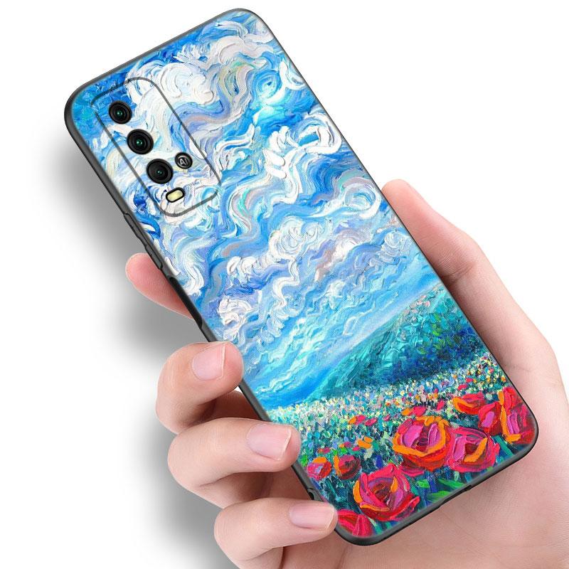 Чехол для телефона с масляной живописью Клода Моне для Xiaomi Redmi Note 5 6 9T K20 K40 K50 Pro 7A 8A 9A 9C 9i 10A 10C A1 S2 TPU Черная крышка