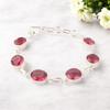 Драгоценный камень Розовый Турмалин Ювелирные изделия из серебра 925 пробы Ручной работы Бохо браслет 9" RB-5-1