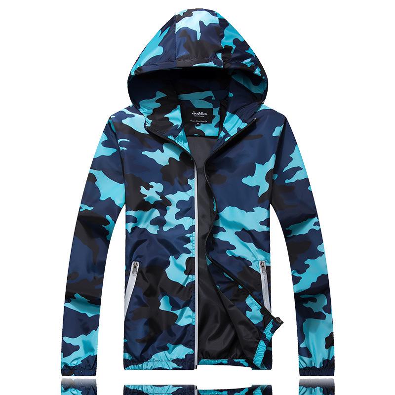 Camouflage Jacket Men's Coat Large Size Trend Reflective Camouflage Trench Coat Spring and Autumn