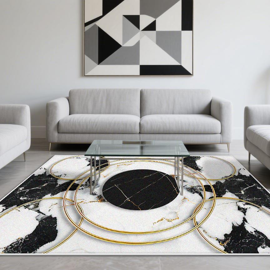 Современный Стиль Роскошный Ковер Гостиная Мраморная Отделка Ковры для Зоны Дивана Нескользящий Коврик для Пола Спальни Гостиной Моющийся Придверный Коврик