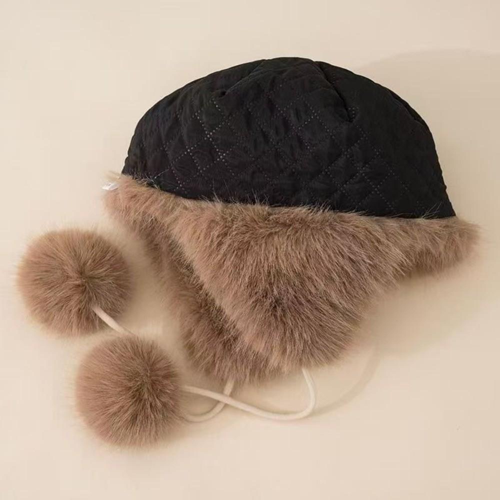 Windproof Faux Fur Beanie Thickened Ear Protection Hat Fashion Winter Hat Daily Wear