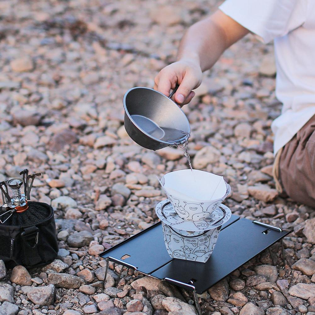 Outdoor Lightweight Folding Tableware Portable Bowl Dinner Plate Coffee Filter Funnel Water Cup Multi-purpose Camping Tableware 4