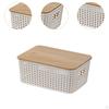 Storage Basket Weave Box Multipurpose Portable for Organizing Container Kitchen Cabinet