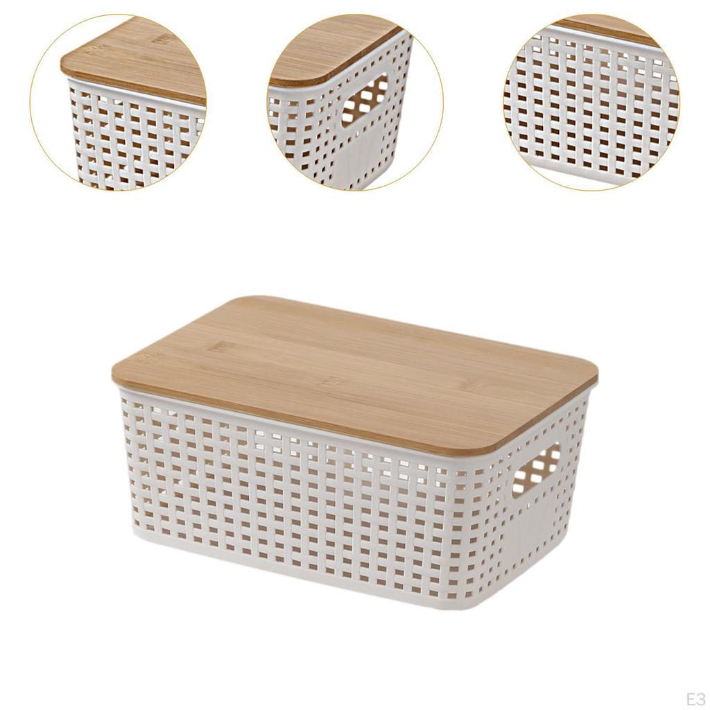 Storage Basket Weave Box Multipurpose Portable for Organizing Container Kitchen Cabinet
