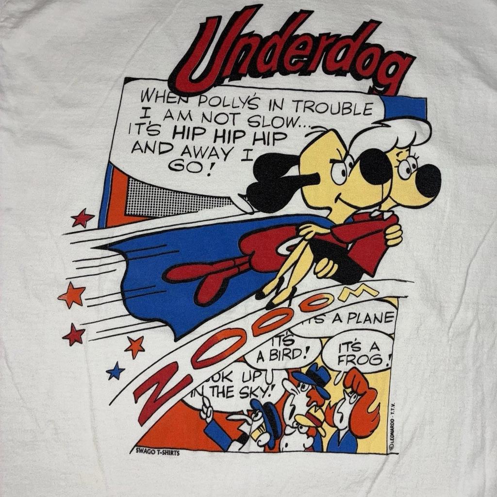 Underdog Cartoon Super Hero Vintage Graphic Tee Mens T-Shirt Cool Gift