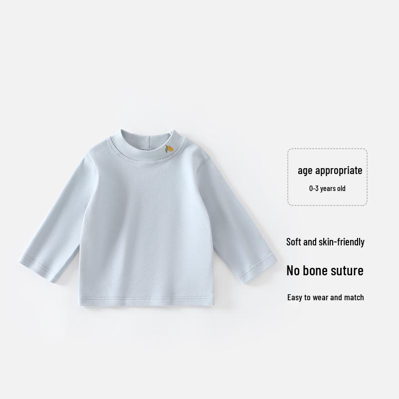 Детский базовый топ с высоким воротником для весны, осени и зимы - Подходит для младенцев и малышей (Мальчики и девочки).