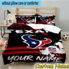 3pcs Custom Name Houston-Texans Artwork Bedding Set Includes 1 Duvet Cover & 2 Pillowcases for All Seasons Dormitory Home Decor Christmas gifts