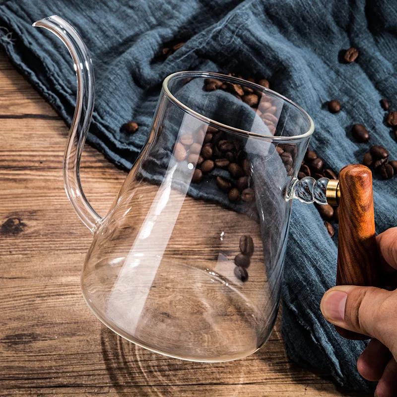 Glass Coffee Jar Coffe Accessories Barista Kettle Pot Strainer Bar Pitcher Supplies Cafe Coffeeware Kitchen Dining Home Garden