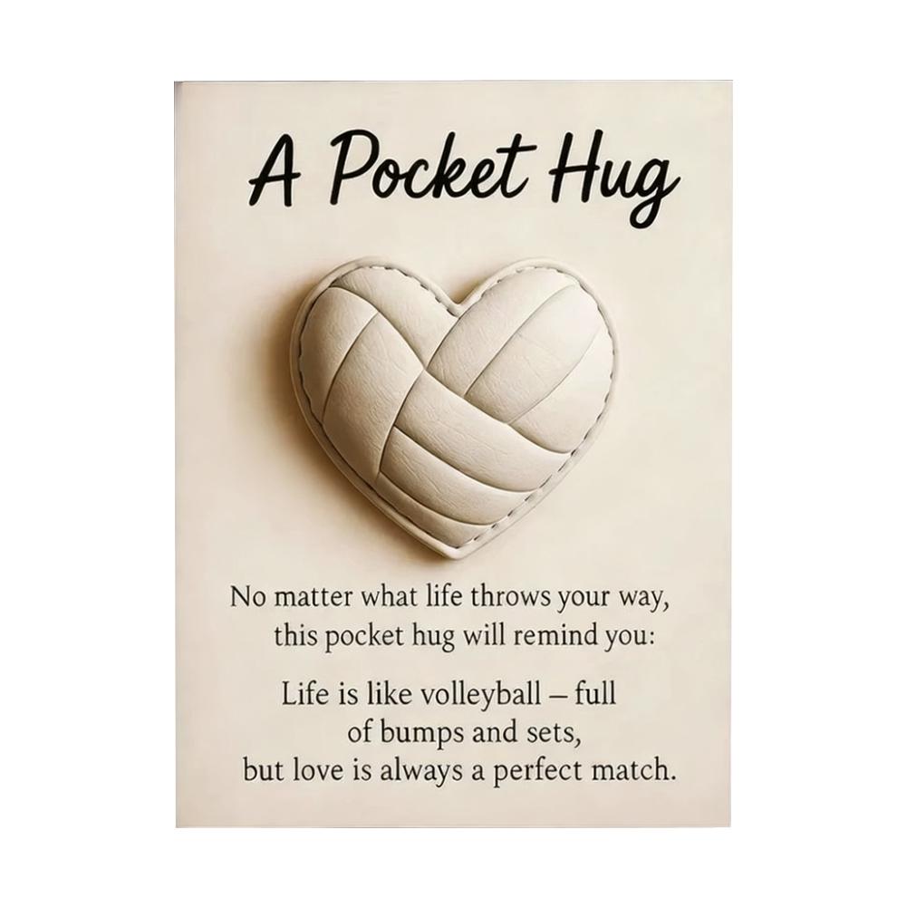 A Tiny Little Pocket Hug Poem Card Pocket Volleyball Hug Heart Shape Motivational Keepsake Portable Encouragement Cards