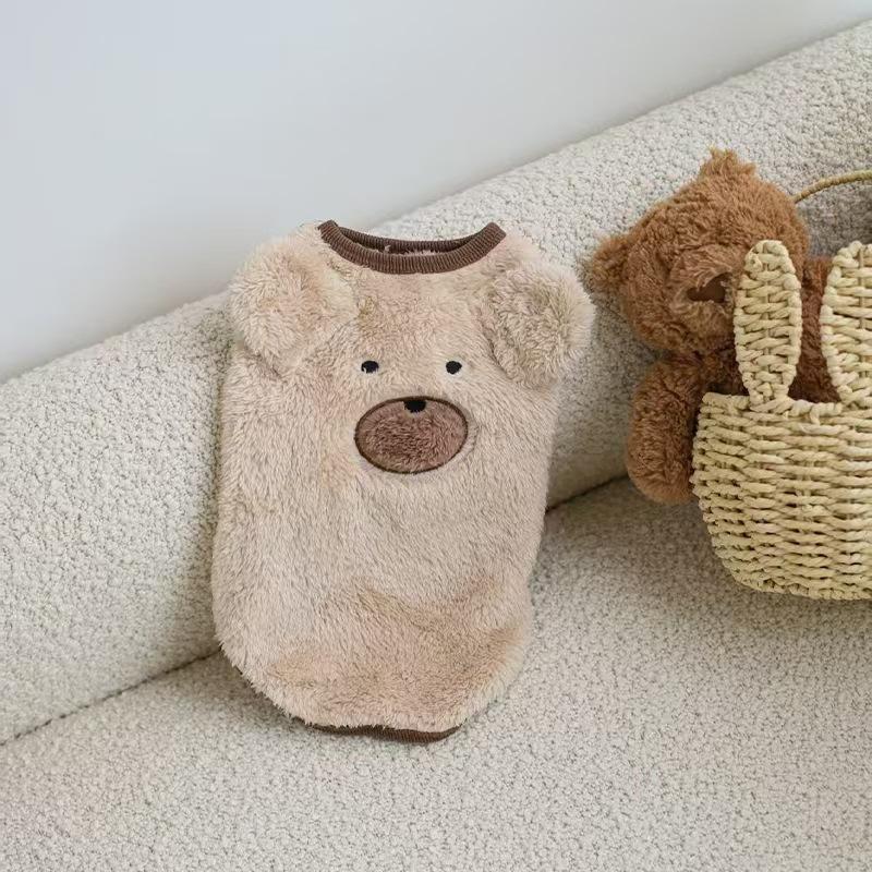 S-3XL Autumn Winter Pet Dog Clothes Brown Beige Fleece Warm Vest Pet Clothes For 1.5-11.5 kg Small Medium Dogs Cats