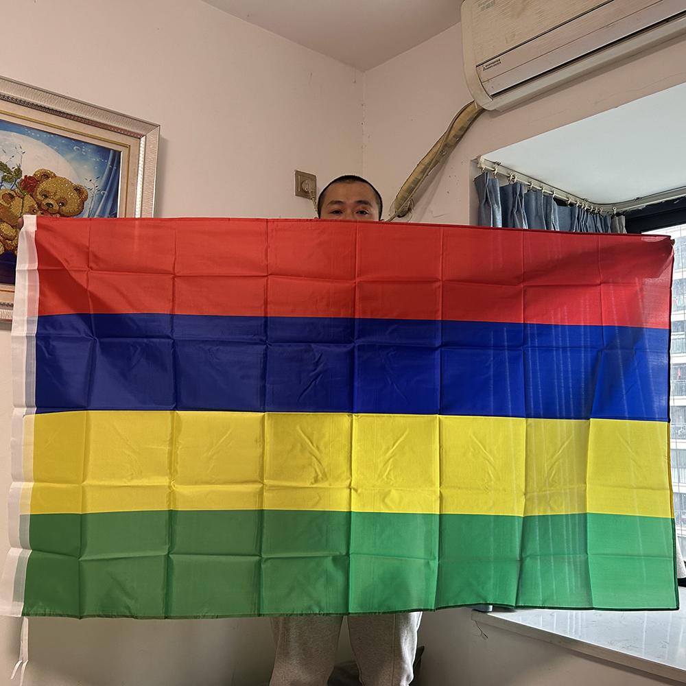 SKY FLAG Флаг Маврикия 90x150см 3x5 футов Полиэстер Подвесной Баннер Флаг Маврикия для Помещения Улицы Декора Дома