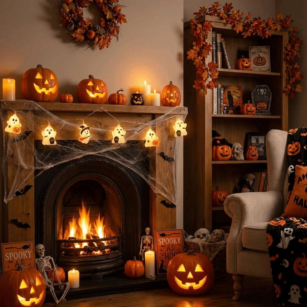 10/20 LED Ghost Decoration String Lights 150/300 cm Holiday Decorative Lamp Party Decoration