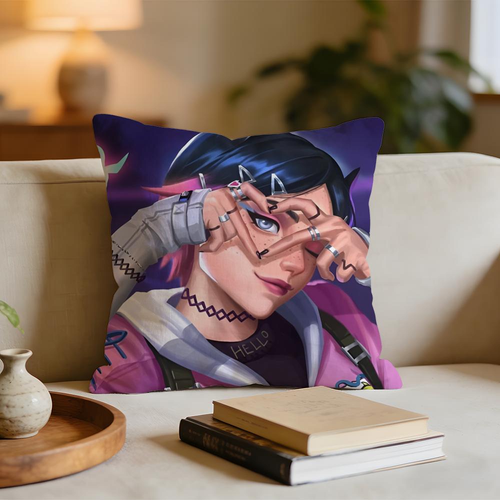 Cool Anime Games VValorant Icons Cushion Cover Short plush pillowcase for bed sofa carwashable