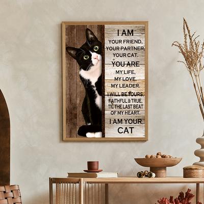 Кошка и английский Простая креативная модная картина на холсте, украшение, подвесная картина для гостиной, дивана, фон, фреска, картина маслом на холсте