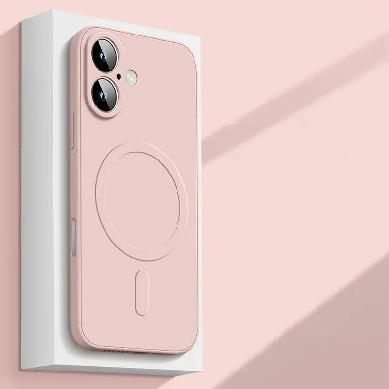 Для iPhone 17 Pro Max 17 Air 17Pro Чехол Магнитная крышка для Mag-safe Жидкий силикон Бархатная подкладка Всесторонняя защита камеры Накладка