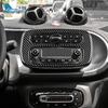 Наклейка из настоящего мягкого углеволокна для Mercedes Benz Smart 453 Fortwo Forfour 2016 2017 2018 2019, рамка панели CD-плеера центральной консоли автомобиля