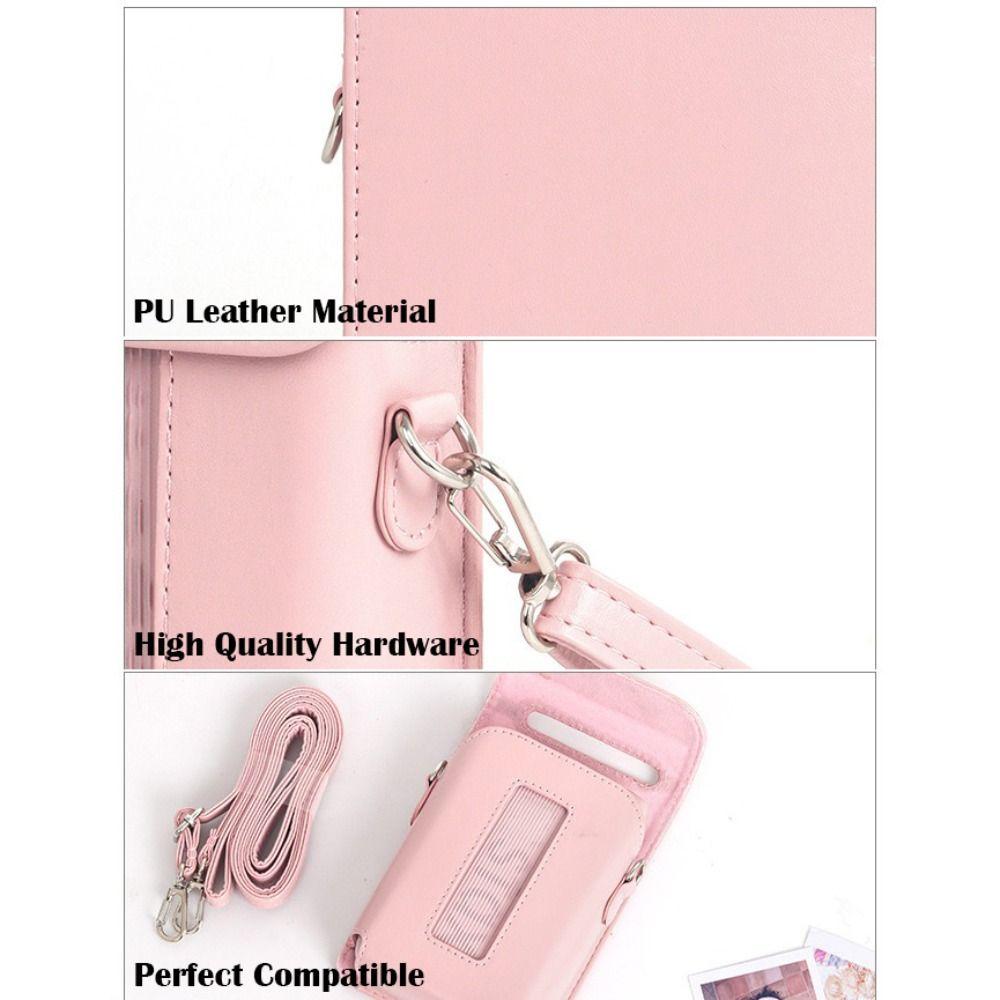 PU Leather Printer Carrying Case Retro with Shoulder Strap Storage Bag Dustproof Shockproof for Fujifilm Instax Mini Link 3