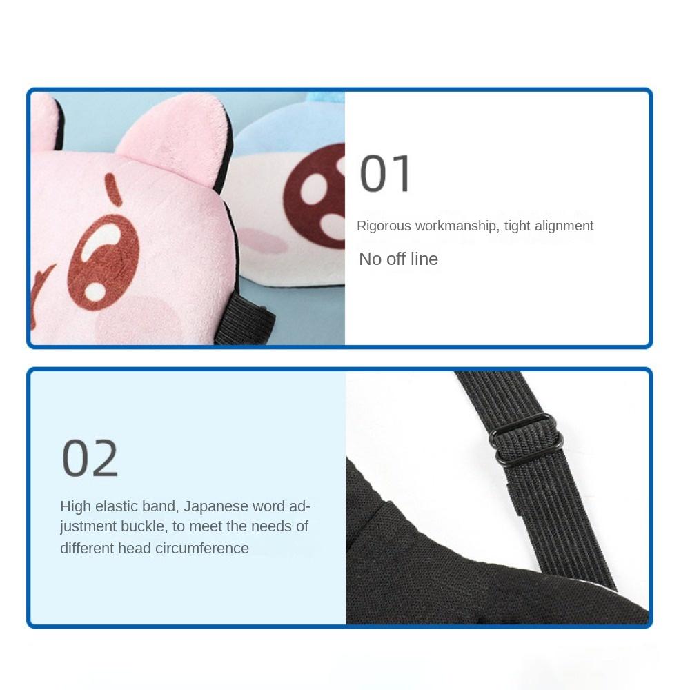Animal Ear Plush Eye Mask Cartoon Eyes Sleeping Eyepatch Sleeping Eyeshade Nap Travel Supplies