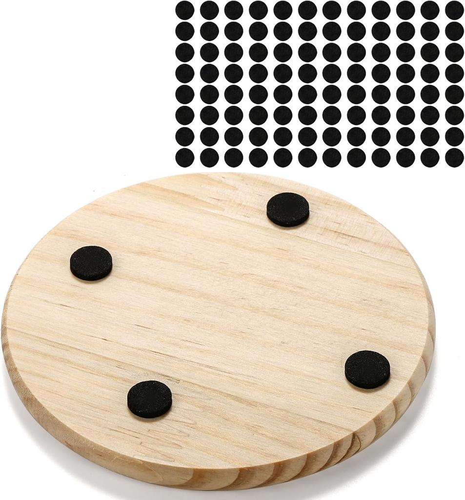 Wood Coasters Round Blank Wooden Coasters for Crafts with Non-Slip Silicon Dots for Home Decoration Mother Day Gift