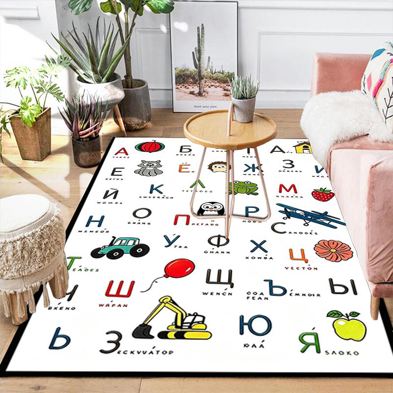 1Pc Alphabet Adventure Rug, Office Carpet Indoor Outdoor Doormat, Non-Slip Soft, Living Room, Christmas Halloween Gift. M928735