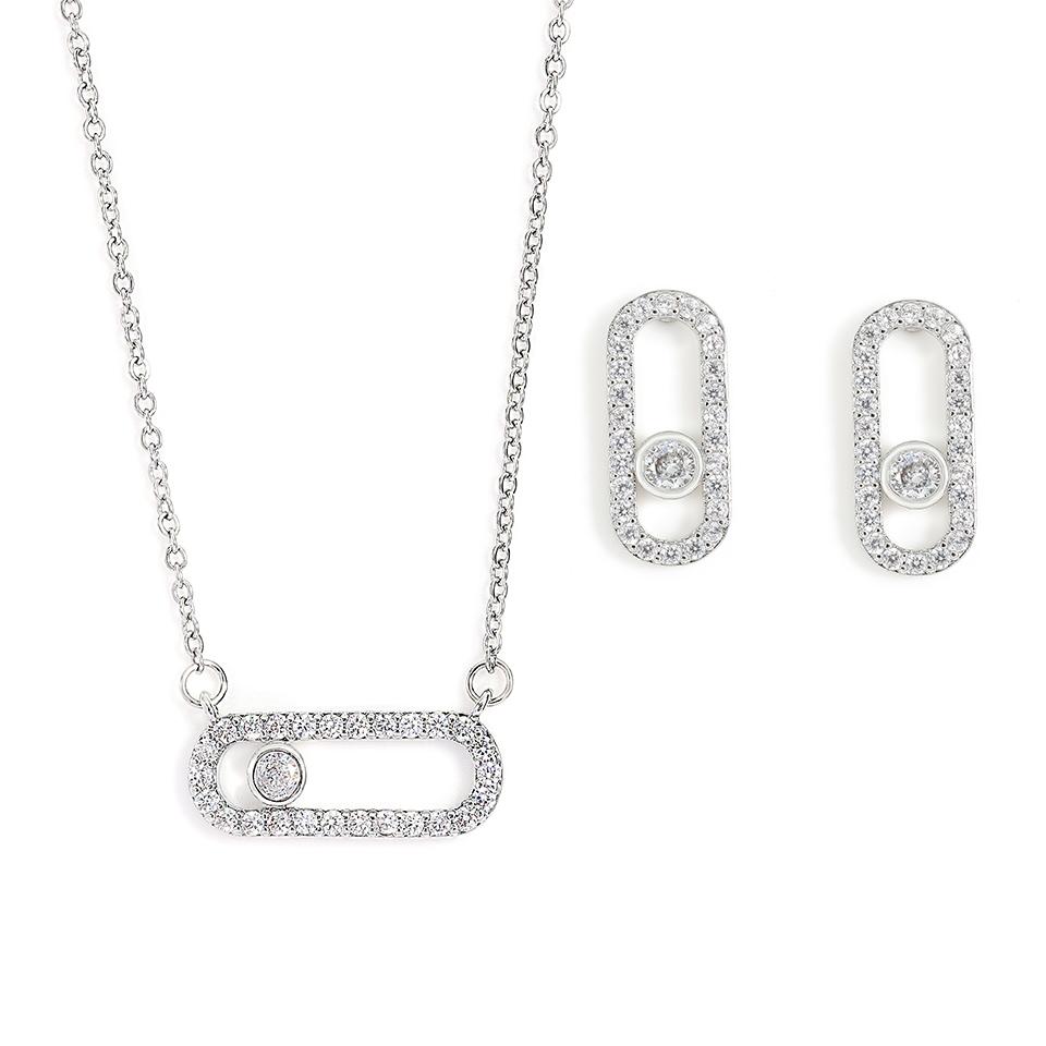 Изысканные овальные подвески с подвесками для женщин, модные серьги-скрепки с кубическим цирконием, ожерелье, ювелирные изделия, подарки для девочек на вечеринку