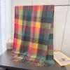 Зимний клетчатый шарф из искусственного кашемира для женщин, теплые шали и накидки, толстая пашмина, женские шарфы-пледы.