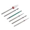 6pcs Ceramic Nail Drill Bit High Strength Polishing Tungsten Ceramic Cuticle Remover Bits for Nail Artist Beginners