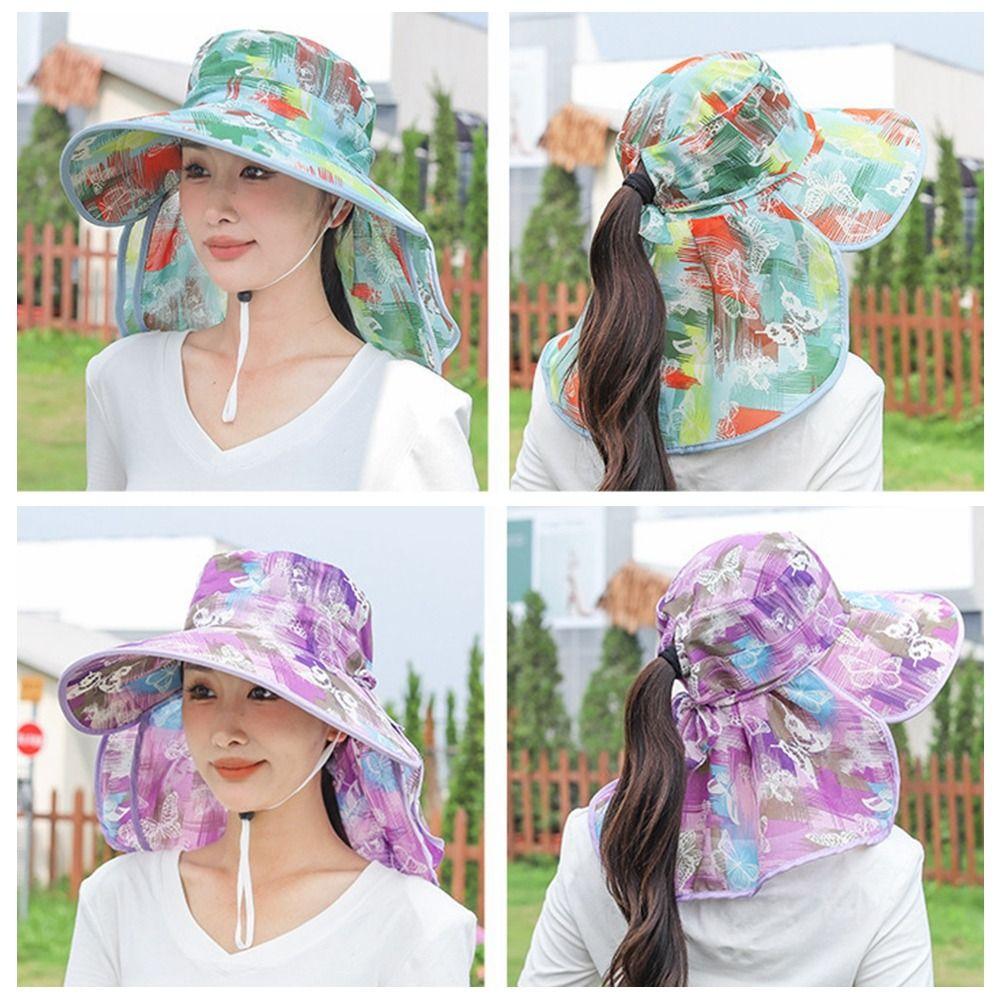 Широкие поля Женская шляпа рыбака Солнцезащитная шляпа для лица Модная солнцезащитная шляпа для велоспорта