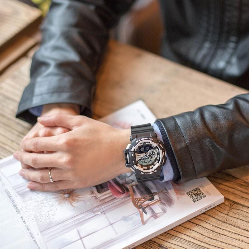 Casio Мужские часы с двойным дисплеем (жидкокристаллический/аналоговый) Серия Черные Часы GA-400-1A GA-400-1A