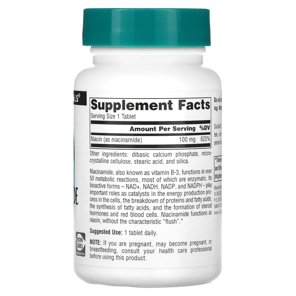 Source Naturals, Ниацинамид B-3, 100 мг, 250 таблеток