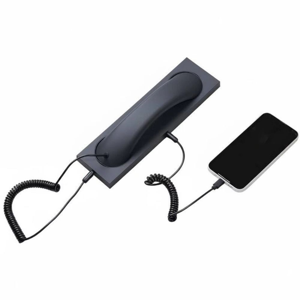 Type-C/3.5mm Retro Telephone Handset Ergonomic Hold Wired Microphone Handset Office Use