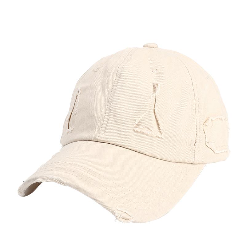 American Retro Distressed Soft Top Frayed Ripped Baseball Caps Customizable Embroidered Washed Cotton Outdoor Baseball Cap