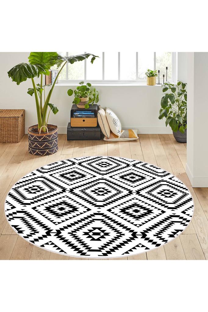 Rovigo Home Моющийся круглый ковер с принтом RHM7111