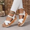 Женская обувь Летняя мода Платформа Танкетка Ремешок с пряжкой Нескользящие сандалии Повседневная Большой размер 36-41 Женская обувь 2025