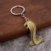 Zinc Zinc Alloy King Cobra Key Ring Fangs Car Key Chain Bag Ornament King Cobra Keychain  Birthday Gift