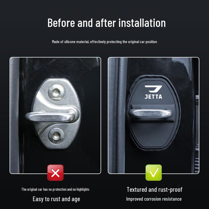 Jetta VS7 Car Door Lock Dustproof Anti-rust Silicone Sleeve with Cushioning and Shock Absorption.