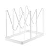 Kitchen Pot Lid Stand with Anti-skid Mat 4 Compartments V-shaped Cutting Board