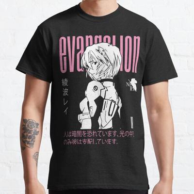 Летняя мужская мода повседневная футболка с коротким рукавом REI AYANAMI EVANGELION эксклюзивные черные футболки большого размера