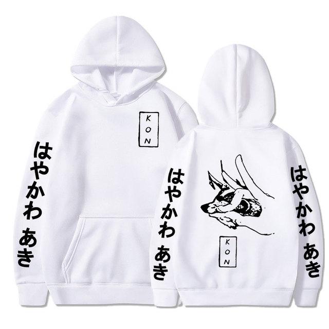 Japanese Anime Chainsaw Man Hoodies Hayakawa Aki Fox Devil Kon Hoodies Men Women Pullovers Casual Oversized Long Sleeves Sweatshirt Unisex Streetwear