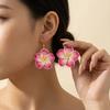 Boho Hawaiian Plumeria Earrings for Women White Pink Polymer Clay Flower Drop Dangle Earrings Summer Beach Vacation Jewelry Gift
