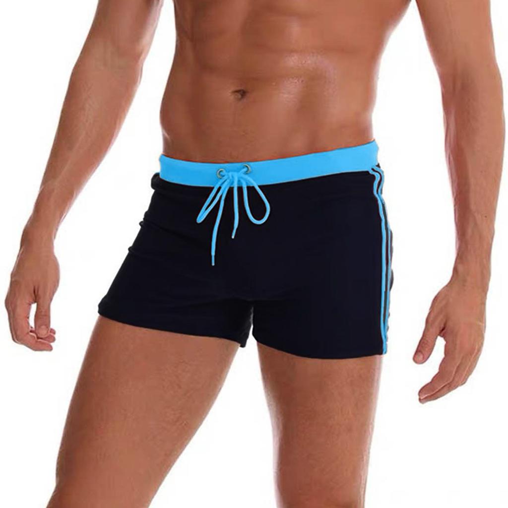 Sports Men's Boxers Plain Stitching Comfortable Fashion Lace-up Swimming Shorts Men