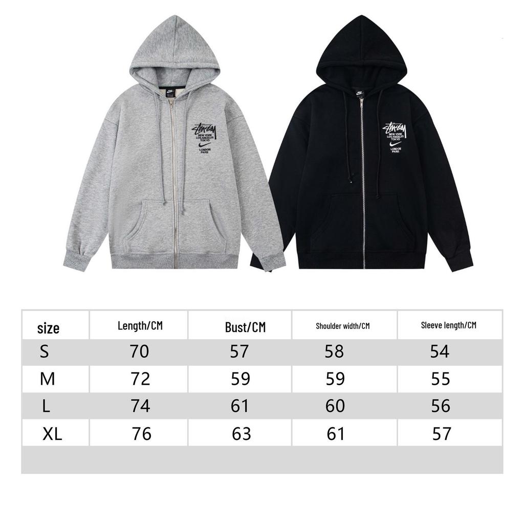 SS25BACK Ретро Худи на молнии High Street: Пришейте новую шляпу с вышитым логотипом-буквой