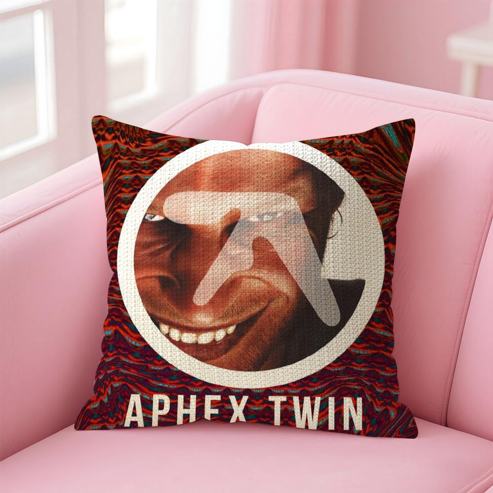 Aphex Twin Richard D James Наволочка из натурального льна Двусторонняя печать Декоративная наволочка для дивана Домашний декор Подарок