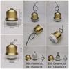 Brass Material E27 E14 Ceramic Lamp Holder With Wire Light Socket 100% Copper Cup Engineering Pendant Wall Lamp Accessories