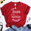 Футболка для подружек невесты Team Bride, парная, топы для свадебной вечеринки, футболка EVJF для команды невесты, подарки для девичника, КРАСНЫЕ футболки для девичника
