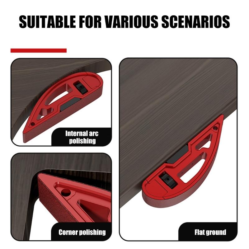 Aluminum Sandpaper Holder Adjustable Handheld Grinding Bracket Polishing Belt Sander Sandboard Woodworking Sand Framer