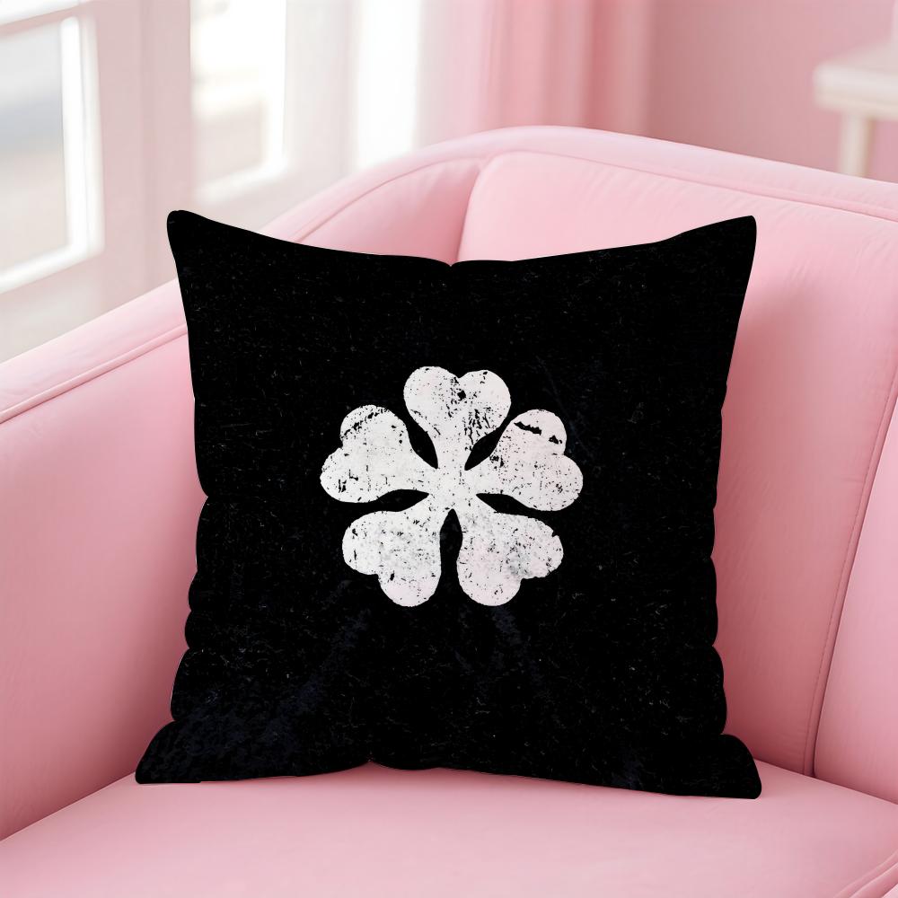 bBlack Clover Pillow Anime Manga Cushion Cover Pillow Case Soft Friendly Fabric Concealed Zipper